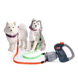 Collari per cani Guinzagli Corda di trazione retrattile automatica con guinzaglio creativo a due teste Accessori per animali domestici Cane