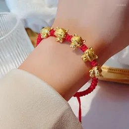 Charm Bracelets Zodiac Year Bracelet Chinese Style Tiger Transit Five OX Little Maverick Red String Wrap BraceletsCharm Inte22