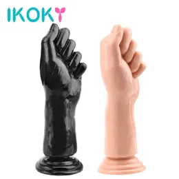 Ikoky Large Penis Fist Buttプラグエロティックシリコーン吸引ビッグハンドアナルぬいぐるみ巨大なディルドマスターベートセクシーなおもちゃGスポット