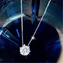Mulher coreana Moda 925 Jóias de prata esterlina Incluste Diamante Colar curto Clavicle Chain2024 Senhoras boas