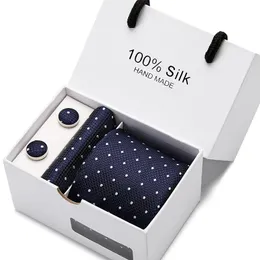 Бабочка галстуки верхний класс шелк шелк для свадебного настоящего галстук карманные квадраты заполотки набор галстук с серой костюми