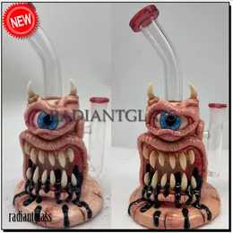 Kultowy styl 7 "szklany bong oko mocne Bong Big Jaw Hookah miód plasterka małe mini platforma olejna z miską 14 mm ręcznie robioną