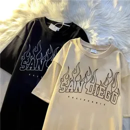 Moda damskie Tshirty San Diego Letter Prints T Shirt Kobiet Oneck Zagraniczne luźne letnie topy streetwearu W220615