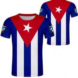 キューバの男性青年DIY無料カスタムP O NAME NATION FALGスペインカントリー共和国CUカレッジカジュアルTシャツ服2206​​16