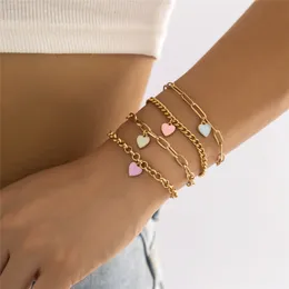 Braccialetti con ciondolo Kpop Heart Element di alta qualità a portata di mano Braccialetti con ciondoli punk per matrimonio da donna Accessori per gioielli Pulseras