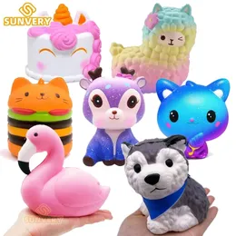 Jumbo Squishy Kawaii Animal Cake Deer Panda Squishies Slow Rising Stress Ball Fidget Toys Squeeze Food Toys For Kids 220621