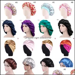 Acessórios para arremetidos de cabelo de cabelo Organização da casa do homekee Home Garden Silk Night Cap Hat pode pendurar máscara Women Head C DH5OU
