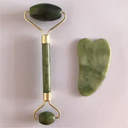 Jade Roller مزدوج رأس الوجه التدليك Gua sha board جمال يمنع التجاعيد مدافعين الكامل جسم تجريف لوحات BH6632 TYJ