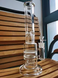 Tappa synkvalitet 7mm tjocklek glas vatten rör Bong hookah konst med perkolator 14inch höjd 18mm kvinnlig 75mm kan sätta kundlogotyp av ups dhl cne