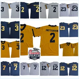 2022 NCAA 사용자 정의 미시간 울버린 스티치 축구 유니폼 21 Desmond Howard 2 Shea Patterson 3 Rashan Gary 7 Khaleke Hudson 12 Chris Evans 23 Tyree Kinnel Jerseys