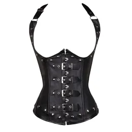 Bustini Corsetti Corsetto Steampunk Vita in ecopelle Trainer Sexy Halter da donna disossato Sottoseno Senza coppe Shaper del corpo Taglie fortiBustini