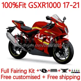 Injection Fairings for Suzuki GSXR-1000 K17 GSXR 1000 CC 17-21 هيكل السيارة 12NO.116 GSXR1000 17 18 19 20 21 1000cc GSX-R1000 2017 2019 2019 2020 2021 OEM الجسم كيت الأسهم الأحمر