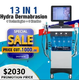 Potężny 13 w 1 Hydra Facial Hydra Dermabrasion Microdermabrazion Machine głębokie oczyszczenie twarzy Podniesienie Hydrodermabrazion Equipment FDA CE Zatwierdzony