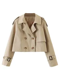 Kvinnors jackor kvinnor khaki kort trenchrock 2022 automn mode damer vintage överrockar vindbrytare kvinnlig lös casual outwearwomen's