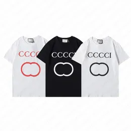 Летние дизайнерские футболки Tide Мужские женские нагрудные буквы с ламинированным принтом с коротким рукавом High Street Негабаритные повседневные футболки Хлопковые графические футболки Модная мужская одежда