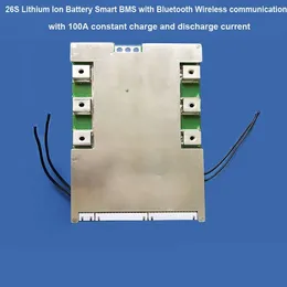 Integrated Circuits 26S Li Ion battery Smart BMS with UART communication 96.2V or 109.2V Li-ion Bluetooth PCB board 100A current