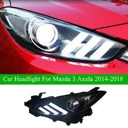 Bilhuvudlampa för Mazda 3 Axela LED Daily Running Light 2014-2018 DRL Dynamic Turn Signal High Beam Taillight Assembly