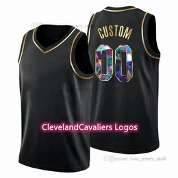 Drukowane niestandardowe DIY Design Koszulki do koszykówki Dostosowywanie zespołu Mundury Drukuj spersonalizowane litery Nazwa i numer Męskie kobiety dla dzieci młodzieży Cleveland 100911