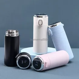 Smart Kids Stainless Steel Pea Thermos Tumbler Water Bottle Temperature Display Bounce Lid Vacuum Flask Coffee Cup Sublimation Blank Customize LOGO 10/13.5 Oz AA