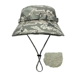 Outfly Digital Camuflage Exército Hat para Campo ao ar livre Men curto Brange atacado Protetor solar Bionic Jungle Bucket 220525