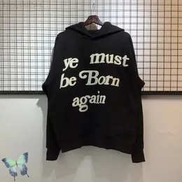 Übergroßes, hochwertiges Ye Must Be Born Again-Hoodie-Sweatshirt aus Fleece mit warmer Kapuze
