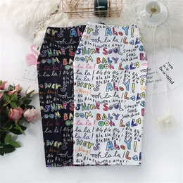 Women's Pencil Skirts letters Printed Graphic Summer Autumn High Waist Slit Tube faldas Woman Stretch Skirt Female GD503 220317