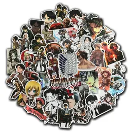 Waterproof sticker 10/50 PCs Cool Stickers Pack Attack On Titan for Laptop Guitar Luggage Funny Vinyl Graffiti Anime Sticker Bomb Decals Toys Levi Car stickers