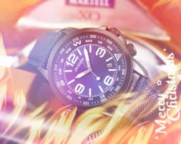 Top designer Luxury Men Watches 43mm Japanese Movement Quartz Black Blue Fabric Belt business switzerland wristwatch montre de luxe gifts