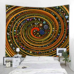 Mandala Boho Hippie Tappeto da parete Arredamento camera da letto Pianeta cosmico Arazzo Stregoneria Ornamento Tapiz J220804