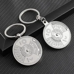 Mini 50 Jahre Ewiger Kalender Schlüsselanhänger Metall Autoschlüsselhalter Ring Auto Schlüsselanhänger Anhänger Schlüsselanhänger Autozubehör Unisex