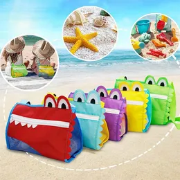 23*20cm Children Crocodile Beach Shell Bag Large Capacity Bags Three-dimensional Shells Handlebag Kids Seashell Mesh Bag C0503