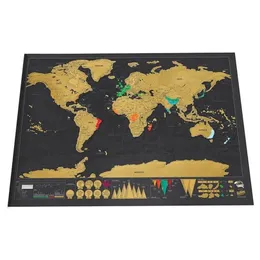 Zarysuj mapę świata luksusowy wymazanie mapy podróży w mapie podróży drapa na mapę 82.5x59.4 cm pokój biuro domowe naklejki ścienne T200601