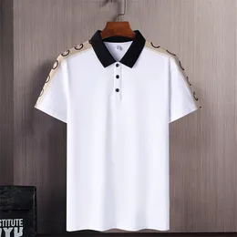 Korea Stil Solide Marke Mode Schwarz Weiß Polo Shirts Kurzarm Herren Sommer Atmungsaktive Tops T Oversize 6XL 7XL 8XL 220708