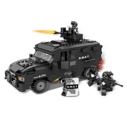 Blocos de construção Lego compatíveis com carros da polícia da cidade personalizados para aniversário de Natal Valentine2993