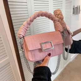 Factory Direct Sale Small Hand Woven Armpit Mini Hand-held Stick 2024 New Bubble Gum Chain One Shoulder Msenger Bag Designer