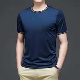 Camisetas masculinas de verão de luxo de seda camisetas masculinas brancas roupas de claret de tamanho grande tamanho clássico clássico bordô de fantasia de tamanho grande