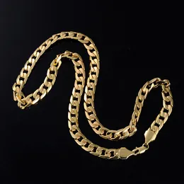 18k amarelo ouro fino clássico Chain Chain Link Solid Link Colar mass 24 "10mm pesado