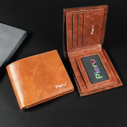 Portfele retro skórzane mężczyźni premium produkt dla mężczyzny krótki czarny portfel z monety z szczupłami męski torebki torebki męskie