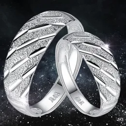 6 mm szerokość luksusu projektanci platorzy srebrne regulacyjne pierścionki pary dla mężczyzn Kobiety miłośnicy zaręczyn Aniversairy Finger Jewelry Walentynkowe Akcesorium prezentu