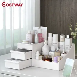 COSTWAY Cosmetic Box Desktop Storage Drawer Type Plastic Jewelry Organizer Rack W0592 210309