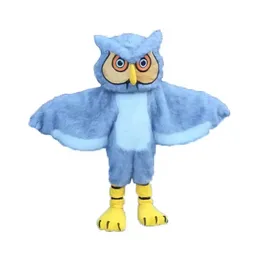 Gray long-haired owl Mascot Costume Cartoon Character Adult Size
