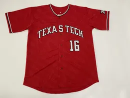Texas Tech TTU NCAA All Red Baseball Uniforms Customizable