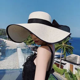 Lätta andningsbara sommar hattar damer solskyddsmedel stor rand hatt utomhus platt vikbara båge kepsar