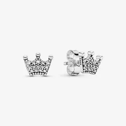 100% autentisk 925 Sterling Silver Crown Stud örhängen Fashion Earring smycken Tillbehör för kvinnors gåva