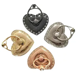 Heart-shaped Metal Diamond grain Finger Ring Holder Stand CellPhone Holder For iPhone Huawei Smart Phone Sticker