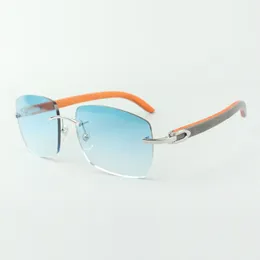 Klassische Designer-Sonnenbrille 3524025, orangefarbene Holzbügel, Größe: 18-135 mm