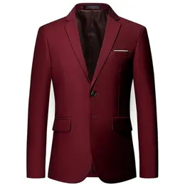 11 Färg högkvalitativa män blazer klassisk smal passform fast färg kostym jacka mode affärsdräkt blazer plus storlek 6xl 220527