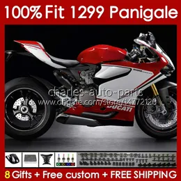 Ducati Panigale 959R 1299R 959S 1299S 2015-2018ボディワーク1402959 1299 S R 2015 2017 2018 959-1299 15 16 17 18 OEMフェアリングレッドホワイトブルク