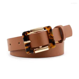 Belts Luxury Leopard Print Belt Women Black Brown PU Leather Waist For Ladies Dress Cinturones Para MujerBelts Emel22
