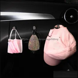 Other Household Sundries Home Garden Car Interior Hooks Paste The Front Row Creative Practical Diamond-Studded Cute Mti-Function Seat Back